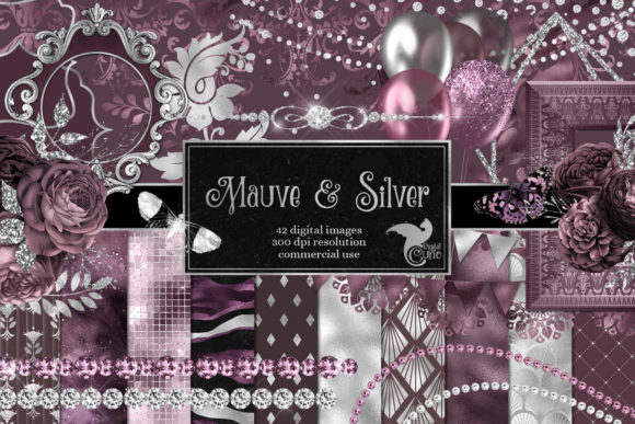 Download Mauve and Silver Digital Scrapbook Kit - Scrapbook Collection