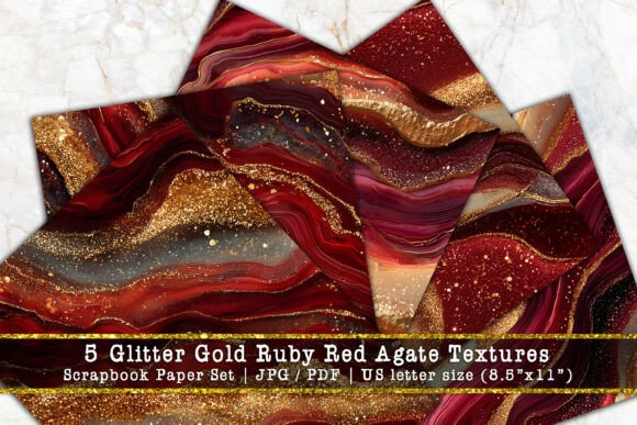 Download Glitter Gold Ruby Red Agate Scrapbook - Scrapbook Collection