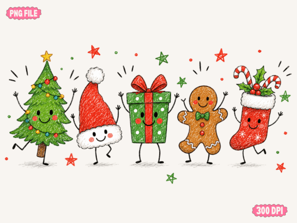 Download Christmas Cute Characters Gift Tree Png - Christmas Collection