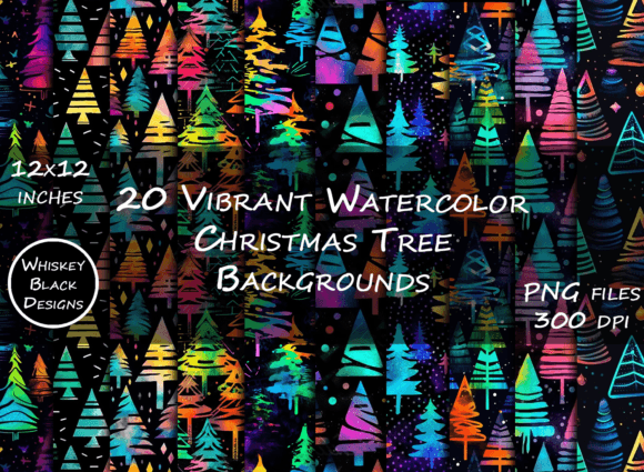 Download Neon Christmas Trees Background Papers - Christmas Collection