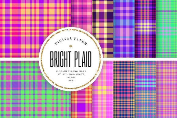 Download Bright Plaid Seamless Scrapbook Paper - Scrapbook Collection