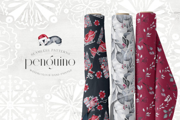 Download Christmas Penguins Seamless Patterns PNG - Christmas Collection