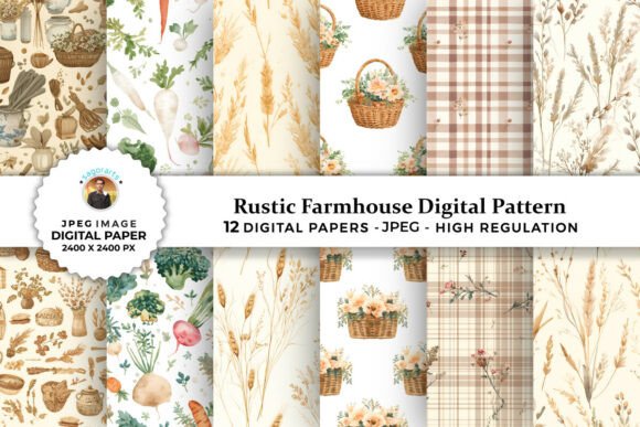 Download Rustic Farmhouse Digital Patterns - Rustic Collection