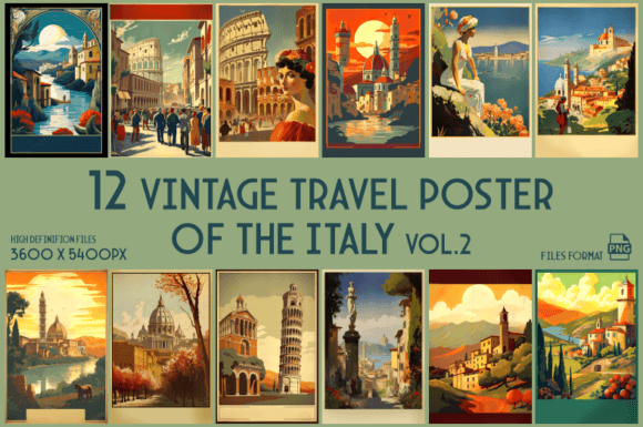 Download Vintage Travel Poster of the Italy - Italy Collection
